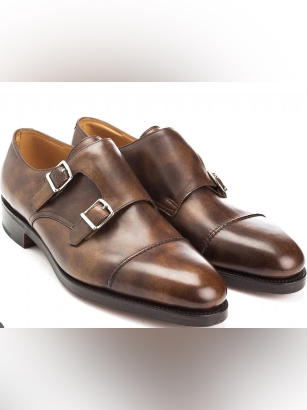 John lobb William II Double Monk Strap Dress Shoes - Brown